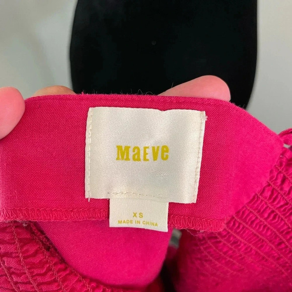 Maeve Pink Smocked Peplum Ruffle Tank Top - Picture 8 of 10